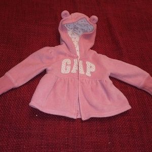 GAP 6-12 mo pink coat with hooded ears.